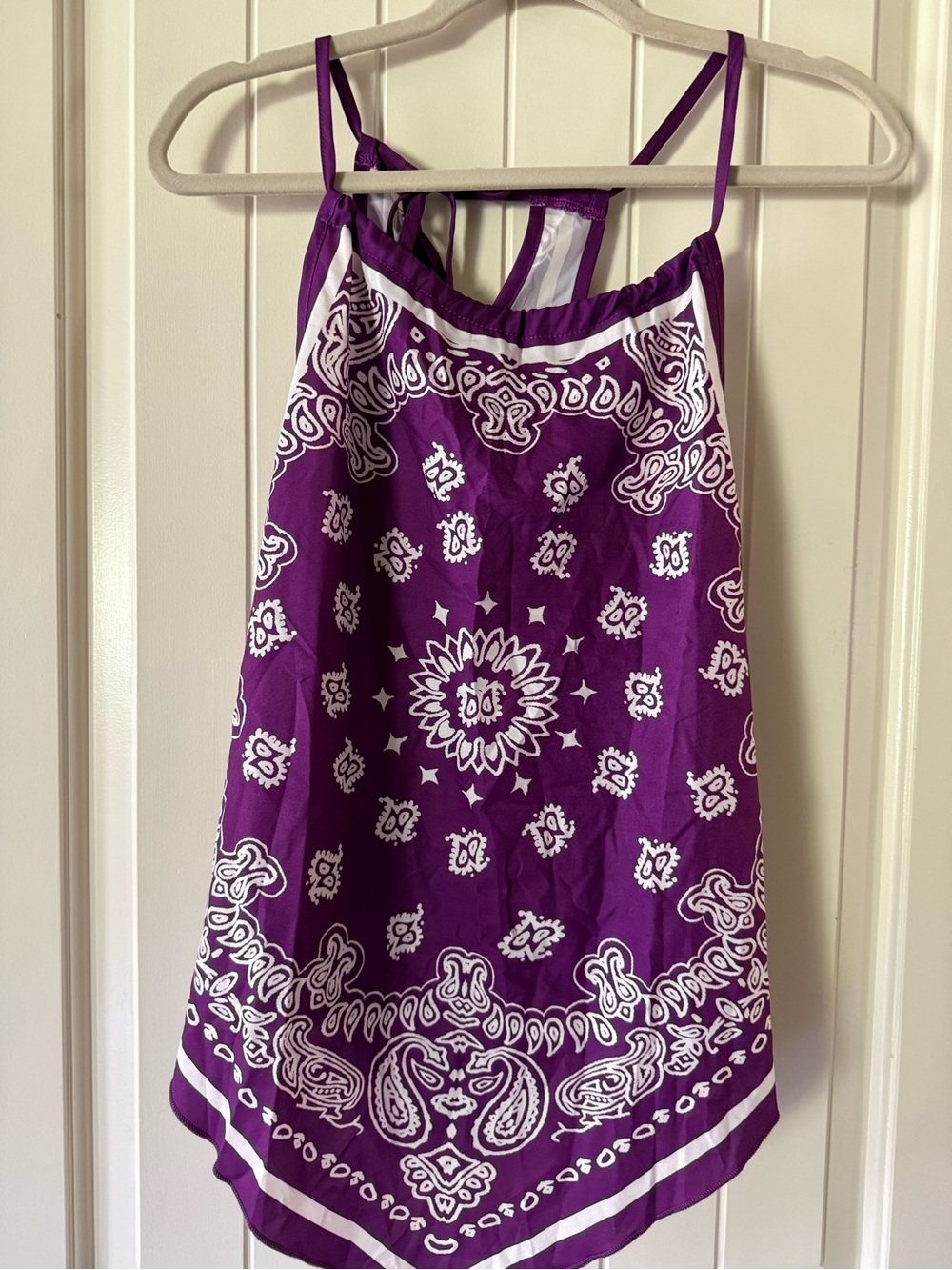 Handkerchief Style Halter Crop Top - Picture 2 of 7